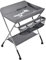 Wickeltisch, faltbar, Wickeltisch und tragbar, mobiler Wickeltisch mit 4 Rädern und Geschirr, 80 x 65 x 99 cm, Grau