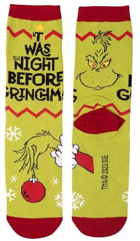 United Labels Grinch Socken für Damen, Grün, 39-42, Damensocken lustig Twas the night before Grinchmas, Weihnachtssocken, Grinch Strümpfe