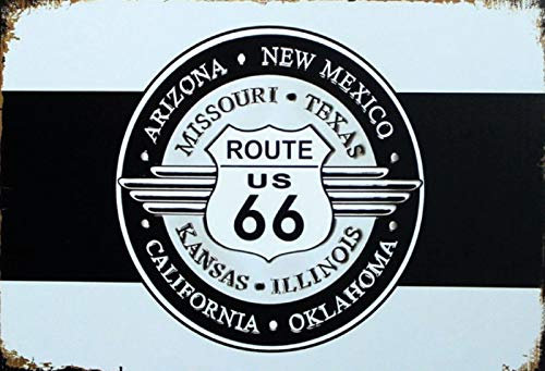 Ontrada Blechschild 12x18cm gewölbt Route US 66 USA Vintage Schild