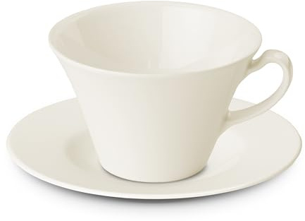 Gerlach Muza Tassen-Set Mit Untertassen 12-Teilig Kaffeetassen 6 Stk Kaffeetasse Teetasse Aus Porzellan Kaffeeservice Für 6 Personen Kaffeebecher Elfenbeinfarbe 250ml