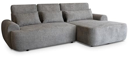 Robin Inspire Ecksofa Mit Schlaffunktion Bettkasten L Form Sofa Eckcouch Schlafcouch Freistehend Rechts Aldo Grau 266 x 160 x 87 cm