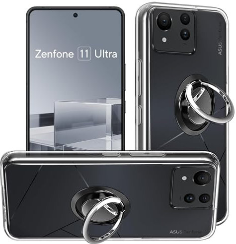 Coque Anti Casse Protection Compatible with ASUS Zenfone 11 Ultra et 1*Anneau Coque de Protection Compatible with ASUS Zenfone 11 Ultra étui Housse Etui Protection Antichoc,Clear