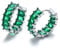 Mesovor Silberne Creolen Ohrringe mit Zirkonia für Damen und Mädchen, Versilberte Huggie Ohrringe, Schmuck für Party, Abschlussball (Grün)