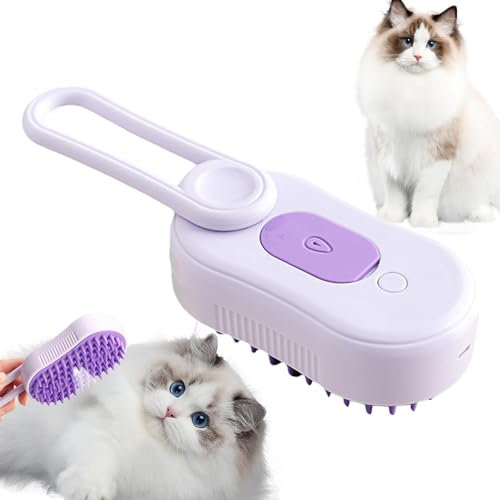 Streysisl Spazzola per acqua per cani, spazzola per acqua per gatti - Spazzola per vapore per gatti ricaricabile tramite USB | Spazzola per animali domestici autopulente con vapore, pettine per la
