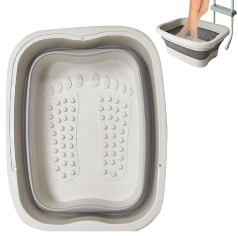 Libcflcc Tragbares Pool-Fußbad, Fuß-Einweichbadewanne für Pooleingangsleiter, große faltbare Kunststoff-Waschwanne, Küche, Obst, Gemüse, Camping, Waschtisch, Autowaschbecken, Grau, Grau