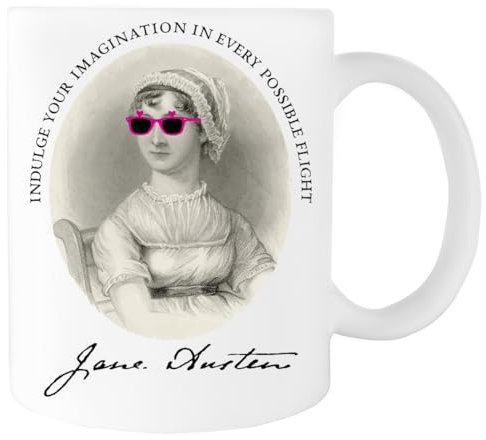 Suzetee Jane Austen Citation Portrait Rose Tasse À Boire Ceraminc Tasse Blanche