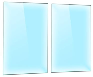 DarHaus Placa protectora de vitrocerámica 30x52 cm 2 pieza cocina eléctrica universal para inducción protección contra salpicaduras tabla de cortar de vidrio templado como decoración transparente