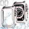 Jvchengxi 2 Pezzi Cover 40mm per Apple Watch SE SE2 Series 6 5 4 con Vetro Temperato Pellicola Protettiva, Impermeabile Rigido PC Custodia Protezione Schermo Case per Apple Watch 40mm - Starlight