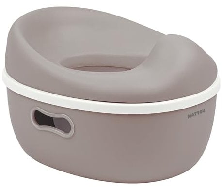 Nattou Pot 3en1 pour bébé, Pot + Tabouret + Siège de toilette pour enfants, Apprentissage facile de la propreté, Env. 34 cm, De 18 mois à 4 ans env., Care, ABS/EVA, Taupe