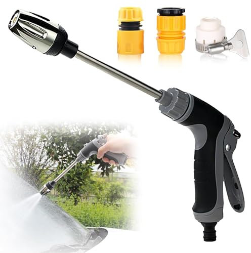GmwyCzV Pistola de Agua de Alta Presión, Pistola de Agua para Lavado de Autos de Aleación y 3 Interfaces de Plástico, Pistola De Agua a Presión, para Lavado de Coches, Riego de Jardín y Césped