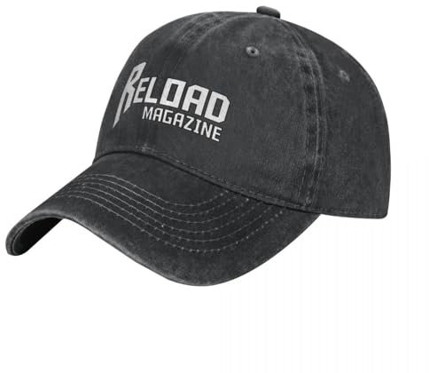 ROBEIUO Retro Distressed Baseball Cap Reload Magazine Logo Cowboy Hat Rave dad hat Sun hat Golf Wear Ladies Men's Black