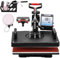 TKSE Transferpresse, 5-in-1 Heißpressmaschine, Multifunktionale Wegschwenkbare Heißtransfermaschine für T-Shirts, Tassen, EU 220V