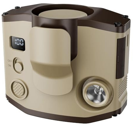 Kcvzitrds Portable Mini Waist Clip Fan, 8000mAh Battery Operated Hand-Free Wearable Necklace Fan, Strong Cooling Fan Khaki