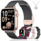 Iaret Smartwatch Donna, 4 Cinturini & Collana Regalo, 1.83 Orologio Chiamate HD, 110+ Sport Fitness Tracker, Monitoraggio Sonno/Frequenza Cardiaca/Ciclo/Contapassi, per iPhone/Android, Oro Nero