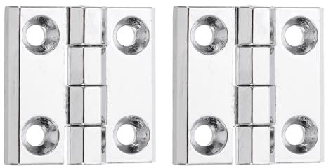 sourcing map 2Pcs Adjustable 180 Degree Hinges, 40mmx40mm Zinc Alloy Locking Leaf Table Hinges, Bifold Door Drop Leaf Hinge for Wooden Box Dining and Table Cabinets, Bright Light