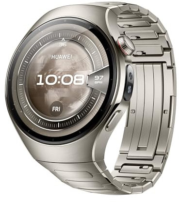 HUAWEI WATCH 5, 46mm Smartwatches, Tecnologia Multi-sensing X-TAP, SpO2 dal Polpastrello, Health Glance, eSIM, con App ECG, HRV, 30 mesi di Garanzia, Android e iOS, Argento