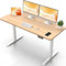 Flamaker Höhenverstellbarer Schreibtisch Ganze Tischplatte 110 x 53 cm Schreibtisch Höhenverstellbar Elektrisch mit Memory-Steuerung un Sitzende Erinnerung und USB-Aufladung (Beige+Weiß)