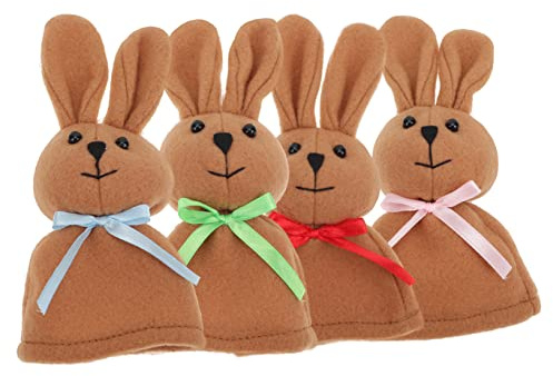 PartyKindom 4stücke Niedliche Eierwärmer Mit Cartoon-hasen Design Fleece Besteckhüllen Für Festliche Tischdekoration Zubehör Für Frühlingsfeiern Und Gartenpartys