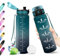 Botella 500ml, Botella Agua con Filtro, Garrafa Agua sin BPA, Cantimplora Deportiva con Marca de Tiempo, Reutilizable, Cantimplora para Niños, Oficina, Bicicleta, Yoga, Running, Gym, Escuela, Viaje