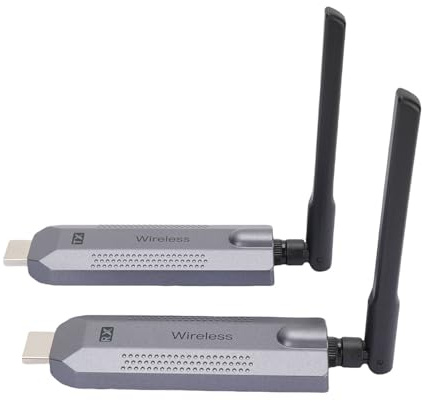 Jectse Recipiente de Interfaz Multimedia HD Inalámbrico con Antena 1080p 60 Hz Pantalla Clara para Trabajo y Entretenimiento, Blanco