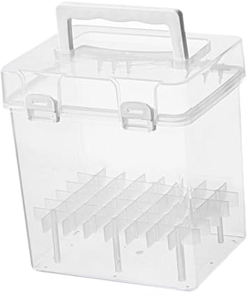 Generic Clear Marker Storage Box, Carrying Case with Handle, Sturdy and Waterproof PP Material for Office, Home, Outdoor, 48 Slots