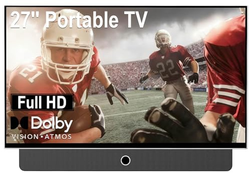 OFD Portable Smart TV 27 Zoll,Outdoor Fernseher 1080P Android14 OS(Weiß)