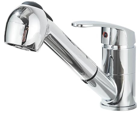 Zamery Hochdruck Einhebel Küchenarmatur Wasserhahn Küche Ausziehbar Chrom Küchenarmaturen Herausziehbare 360° Drehbare Armatur mit 2 Sprühmustern Edelstahl