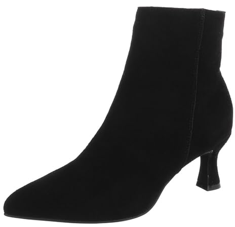 Ital Design Damen Stiefeletten, Wildleder, mit Reißverschluss, Stilettoabsatz, spitze Form, Schafthöhe 12 cm, Schwarz, Gr. 38