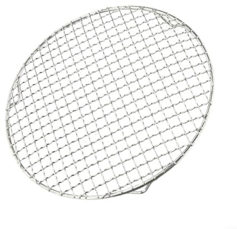 LatoYard Griglia rotonda in acciaio inox griglia barbecue rete per carbone gas elettrico campeggio all'aperto cucina (D27 cm)