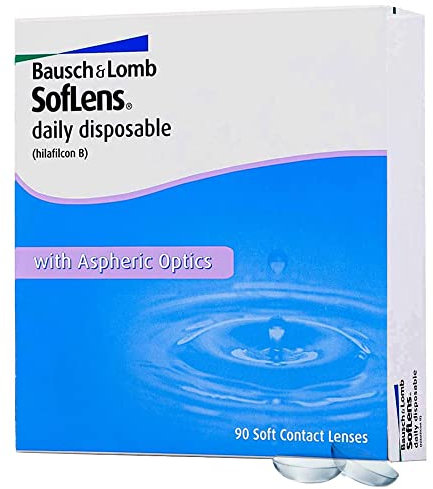 Bausch + Lomb SofLens daily disposable Tageslinsen, sphärische Kontaktlinsen, weich, 90 Stück BC 8.6 mm / DIA 14.2 / -5 Dioptrien