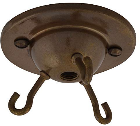 ElekTek Deckenrosette mit 3 Haken Deckenhängeleuchten, Hängeleuchten und Deckenbaldachins und Kronleuchter - Traditionelle Metallausführungen Messing Antik
