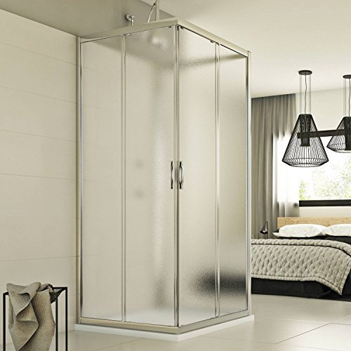 Idralite Evolution Trio 3-seitige Duschkabine 80x80x80 cm H198 ESG-Strukturglas C