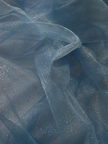 Organza blau hellblau Stoff Glitzer Meterware inspiriert von Eiskönigin