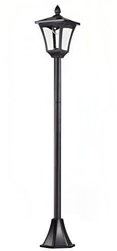 Outsunny LED Solar Gartenlaterne, Stehleuchte aus Edelstahl Gartenlampe 160 cm hoch Windlicht Außenleuchte IP44, Solarlampe mit Lichtsensor 30 Lumen Erdspieß, Gartenlampe für Garten Balkon Schwarz