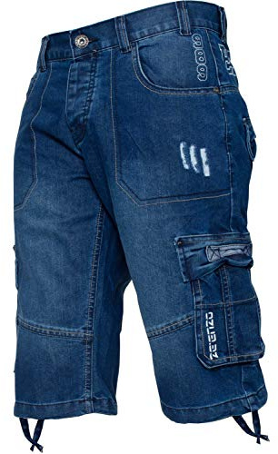 Enzo Herren Cargo Jeans Shorts Freizeit Arbeit Denim Summer halbe Hosen