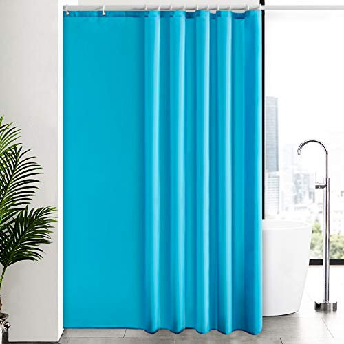 Furlinic Cortina Ducha Antimoho Grande Impermeable Tela Poliester Lavable Cortinas Baño Originales Alta 200x240cm con 12 Anillas Cortina Ducha Turquesa