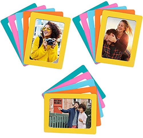BELLE VOUS Magnetische Bilderrahmen Foto Magnete (15er Packung) Für 10 x 15 cm Fotos - Collage Magnet Kühlschrank Bilderrahmen für Kühl- und Metalloberflächen - 5 Farben