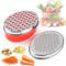 KAPIKASON Rallador De Queso con Contenedor de Ahorro de Alimentos y Tapa de Frutas y Verduras(Rojo)