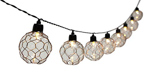 Dehner Solar-Lichterkette Granada, Länge 180 cm, Leuchtdauer bis 6 Std, Kunststoff/Metall, schwarz/braun