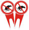 2pcs Señaletica Prohibido Cagadas de Perros Rojo 6 * 12 Rojo …