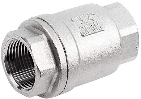 Inline-Rückschlagventil, langlebiges vertikales Zweiwege-Rückschlagventil, silbernes 3/4 Innengewinde WOG 1000 für chemisches Rohrleitungssystem