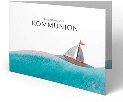 (10 x) Kommunion Einladungskarten Kommunionskarten Einladungen Karten - Schiff
