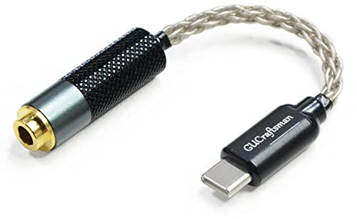 USB Tipo-C a 4.4mm Adattatore per Cuffie Portatile 6N Singolo Cristallo Argento Aux Dongle Cavo per Android/Windows/MacOSX Sistema Smartphone Laptop