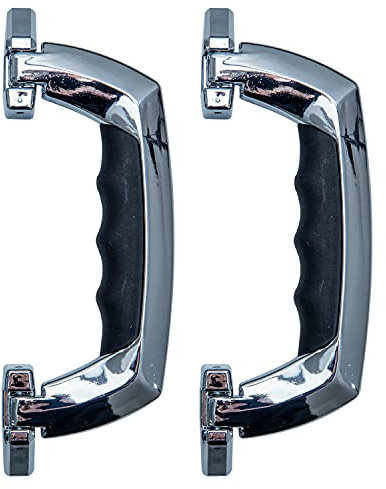 HMF 14970-09 Koffergriff, Tragegriff aus Kunststoff | 2 Stück | 19 x 7,5 cm | Chromsilber