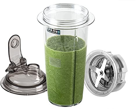 OmniBlend Smoothie Maker Mix & Go I Mixer Smoothie Maker 950ml Smoothie Becher & Stößel I Blender Mixer Becher ideal für unterwegs I Mixer Smoothie Maker to go für grüne Smoothies/Dressings & mehr