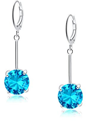 VONSSY Edelstein Tropfen Ohrringe | Stilvolle 18 Karat Platin/Vergoldete Leverback Kristall Hängende Ohrhänger | Silber Schmuck Geschenk für Mutter Tochter Ehefrau