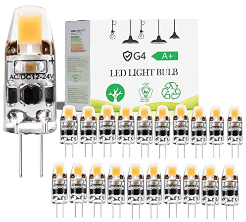 EIMOPE G4 LED Lampen, 2W G4 LED Leuchtmittel Birne ersetzt 20W Halogenlampen, 4000K Neutralweiß 200LM 12V AC/DC G4 LED Leuchtmittel, Kein Flackern Dimmbar, 20er Pack