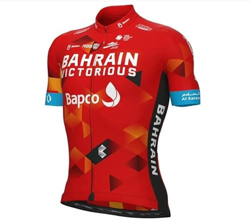 SGCIKER 2022 Herren World Tour Team Bahrain Radtrikot, kurzärmliges atmungsaktives Radtrikot MTB-Fahrrad Bekleidungs Hemd (L)