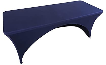 YLONN Strechhussen, Stretch Tischdecke, Hussen Bierzeltgarnitur Stretchhussen, Spandex Tight Fit, rechteckige Tisch Cover-dj, Messen, (Navy Blau,183x74x76 cm)