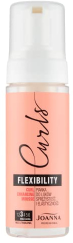 JOANNA Professional Curls Lockenschaum für Widerstandsfähigkeit und Elastizität Erleichtert Styling Lockiger Haare Highlights Locken 150 ml
